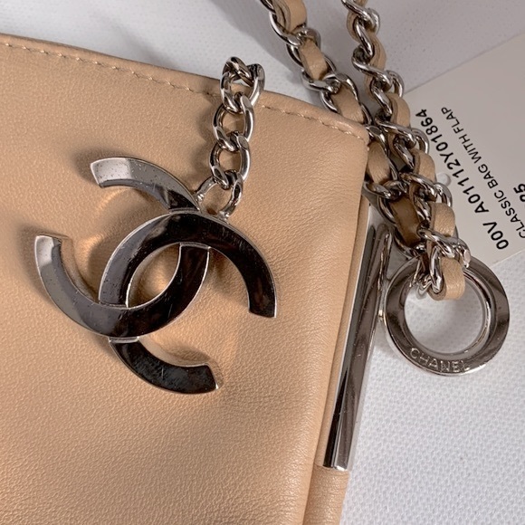 CHANEL Cognac 🤎Quilted Top Handle Bag Beige Tan Coachella Leather Silver CC Logo - Picture 3 of 16